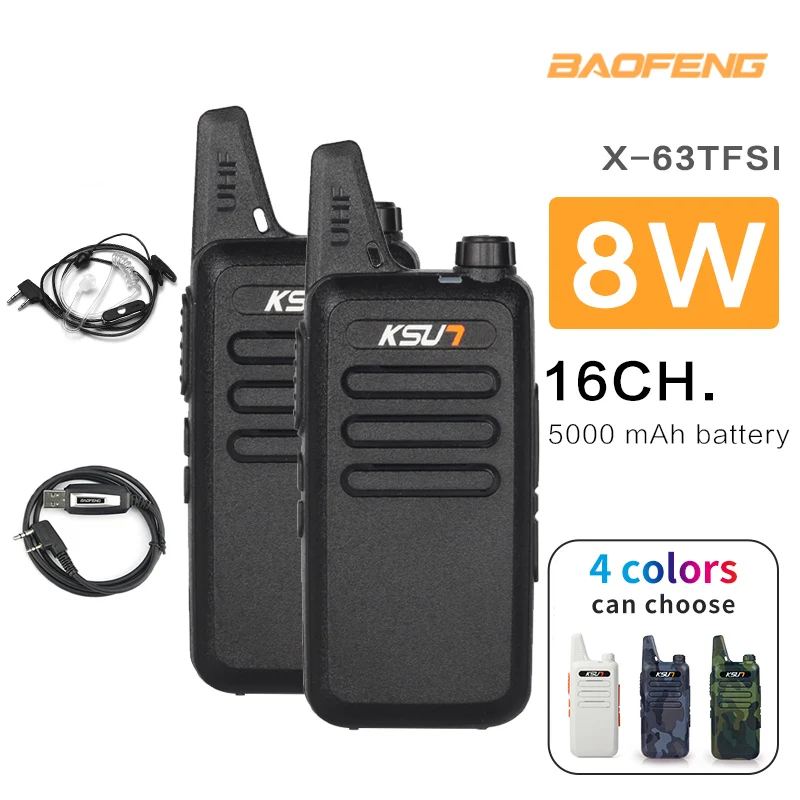 2 шт./лот KSUN Mini Walkie Talkie Двусторонняя радиостанция UHF 400 470 МГц 16CH walkie talkie radio|walkie