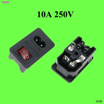

cltgxdd 1pcs AC 250V 10A 2 Pins C8 Power Inlet Socket Connector socket with fuse with boat small switch three-in-one card