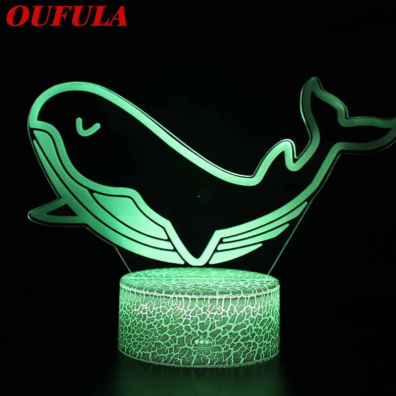 

OUTELA Night LED Lights Novelty 3D lamp Cute Toy Gift 7 ColorCartoon Atmosphere Lamp For Children Kids Room