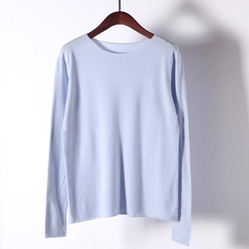 

Long-Sleeved Sweater Women's Casual Loose Autumn and Winter Korean Base Pullovers Women's Knitted Top O-Neck Solid