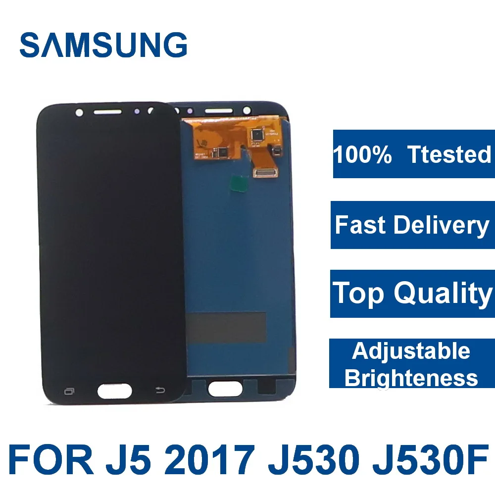 

100% Tested For Samsung Galaxy LCD J5 2017 J530 SM-J530F J530M LCD Display Touch Screen Digitizer Assembly+Brightness Adjustment