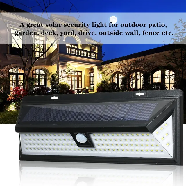118 LEDs Solar Wall Light Motion Sensor Outdoor Garden Security Floodlight Bright Garden Garden Lawn Lamp IP65 Waterproof 2