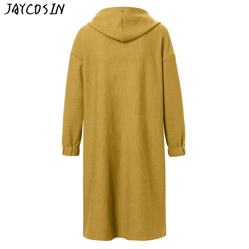 JAYCOSIN свитер размера плюс женский однотонный с длинным рукавом модный кардиган одежда пальто femenino Manteau femelle#0824