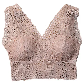 

Women Flower Tank Top Bra Lace Floral Crochet Vest Crop Top