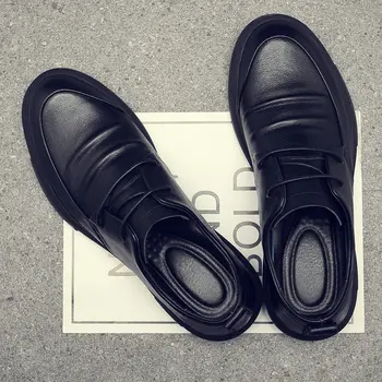 Male Genuine leather Shoes Adult NEW Men Sneakers Shoes Men Black Casual Shoes Fashion Leather