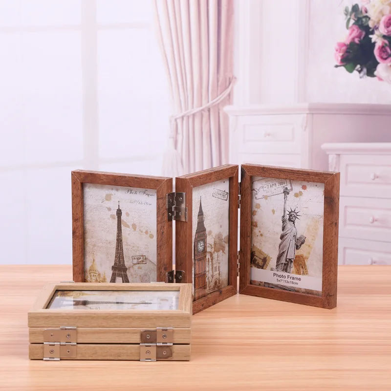 tri-fold silver picture frame