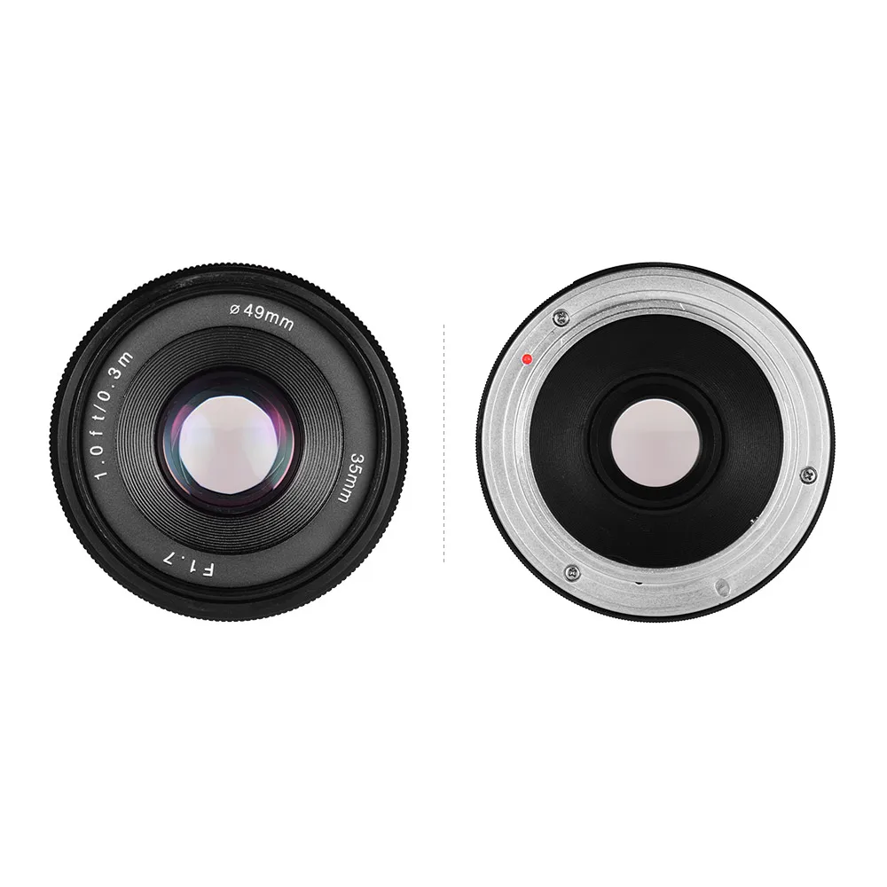 Фотография 35 мм F1.7 ручная фокусировка беззеркальная основная линза объектив Большая диафрагма портрет для sony E Mount A5100 A6300 ILDC камера