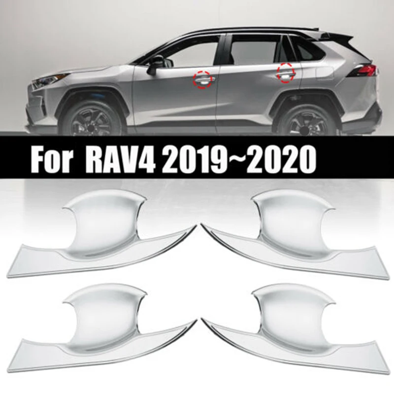 4 шт. хромированная дверная ручка Чаша крышка украшения для Toyota RAV4