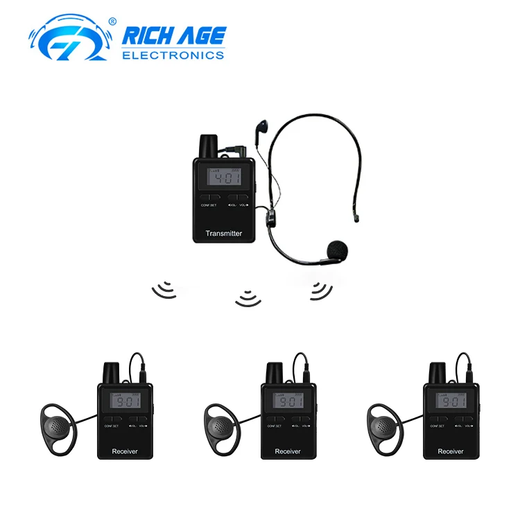 RichiTek Wireless tour guide communication equipment simultaneous interpretation translation system 1 Transmitter+3 Receiver