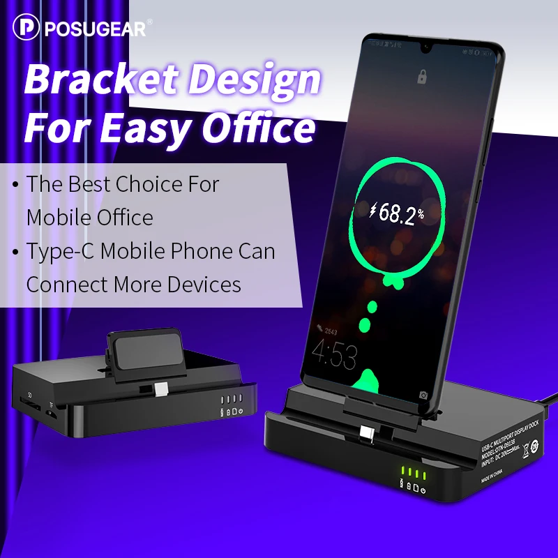 Ceny Podogear typ C kabel do transmisji danych USB telefon stacja ładująca stacja stojąca ładowanie do stacji Samsung Dex Huawei Mate 30 P30 Pro Xiaomi