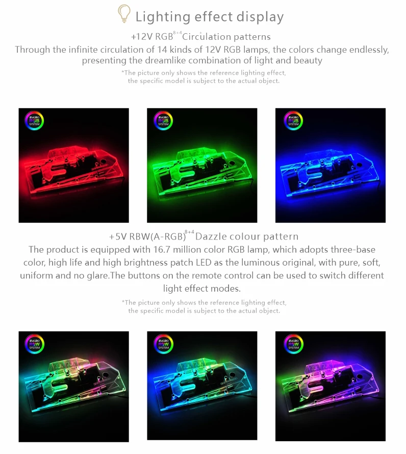 oc rtx 1660ti aero bloco de radiador de cobre 12v rgb 5v A-RGB luz