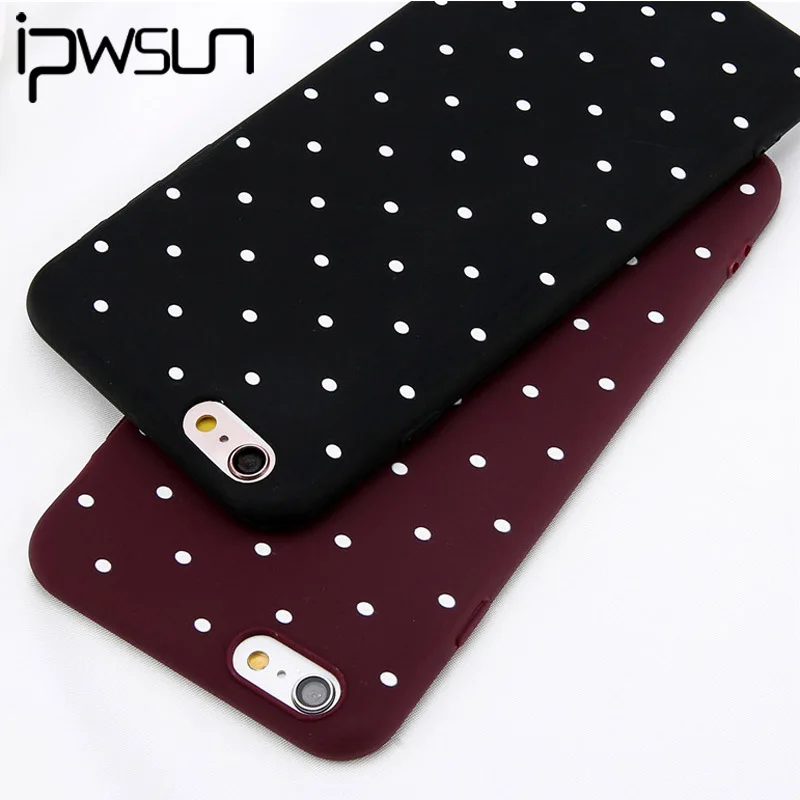 IPWSOO чехол для телефона для iPhone 11 Pro Max Wave Point чехол винно-красный Ploka Dots мягкий TPU чехол для iPhone X XS Max XR 6 6s 7 8 Plus