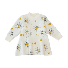 Платье-Свитер для малышей; Детские свитера; сезон осень-зима; Детский свитер с цветочным рисунком; платья для малышей; свитер с карманами; От 1 до 6 лет для девочек