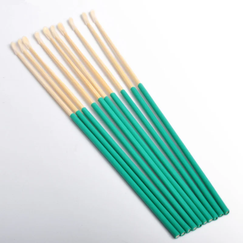 

Bamboo Wooden Ear Cleaner Spoon Anti-Skid Green Rubber Handle Earpick Earwax Removal With Soft Silicone Cover Head Health Care