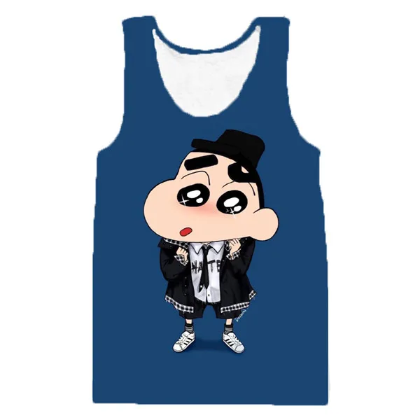 Crayon Shinchan 01 Crayon Shinchan 3D смешной мультяшный принт жилет летние милые тренды унисекс жилет Повседневный панк ветер мужские топы - Цвет: Crayon Shinchan 01