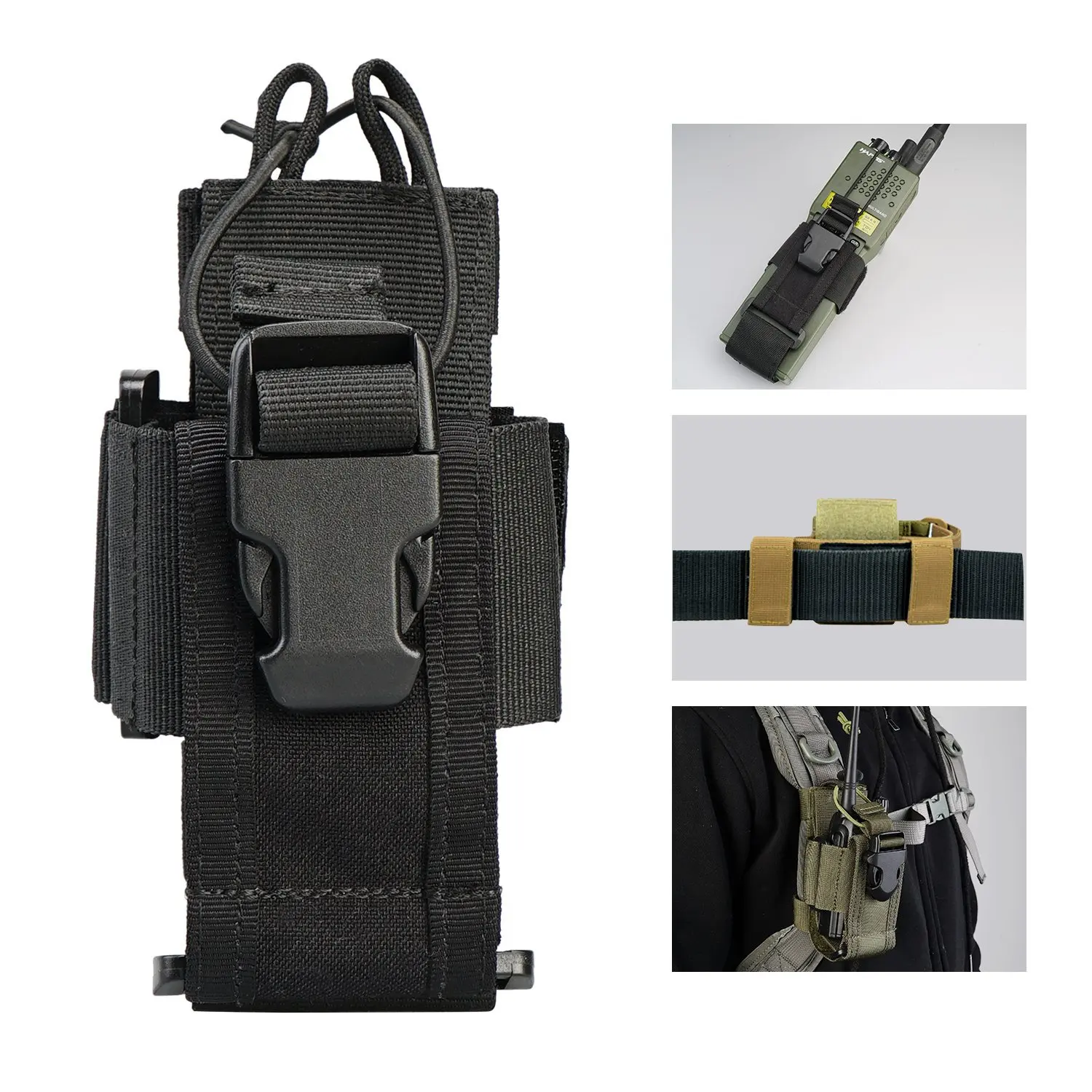 Gran venta Bolsa de nailon 600D para exteriores, bolsa colgante para deportes tácticos, walkie-talkie de Radio militar Molle, bolsa para revistas Mag 1gNWboylnwj