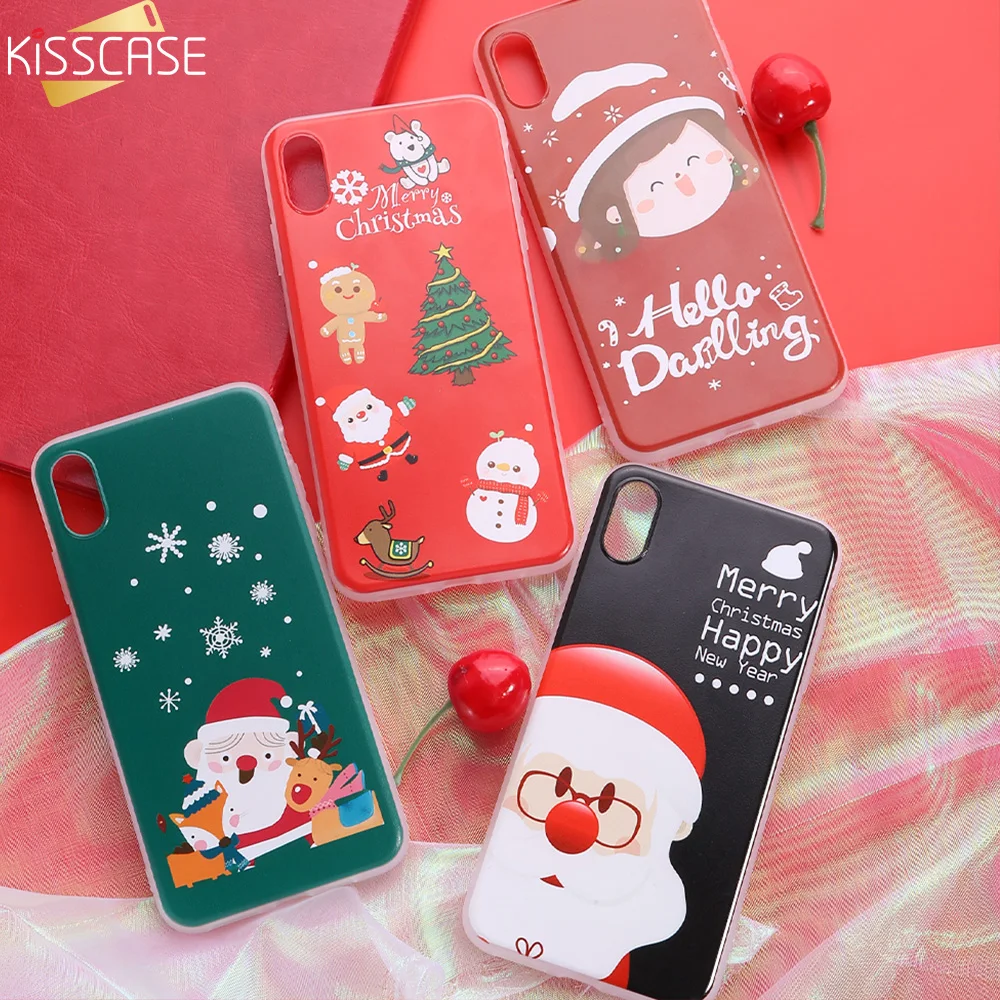 Прозрачный чехол для iPhone 11 Pro Max XS MAX XR X 10 santa claus TPU Мягкий Рождественский Funda 7 8 6s Plus|