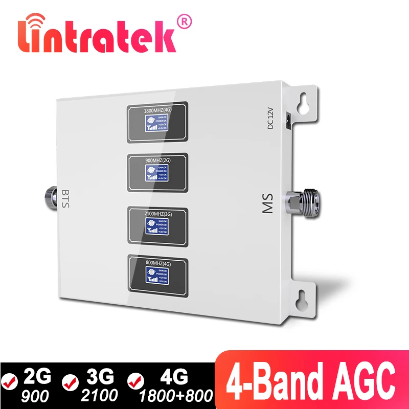 Lintratek 4G усилитель сотовой связи LTE 800 Band 20 2G 3G 900 1800 2100 сетевой ретранслятор GSM UMTS с 4