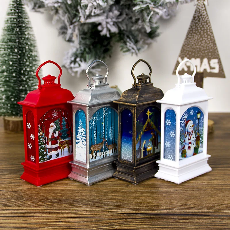 

2020 Xmas New Year Home DIY Christmas Tree Decoration LED Tea Light Santa Claus Candlestick Candles Cages Hanging Ornament SA201