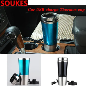 

100° Car Center Console USB Charge Heating Thermos Cup For Cadillac CTS SRX ATS Lexus RX NX GS CT200H GS300 RX350 RX300 Saab 9-3
