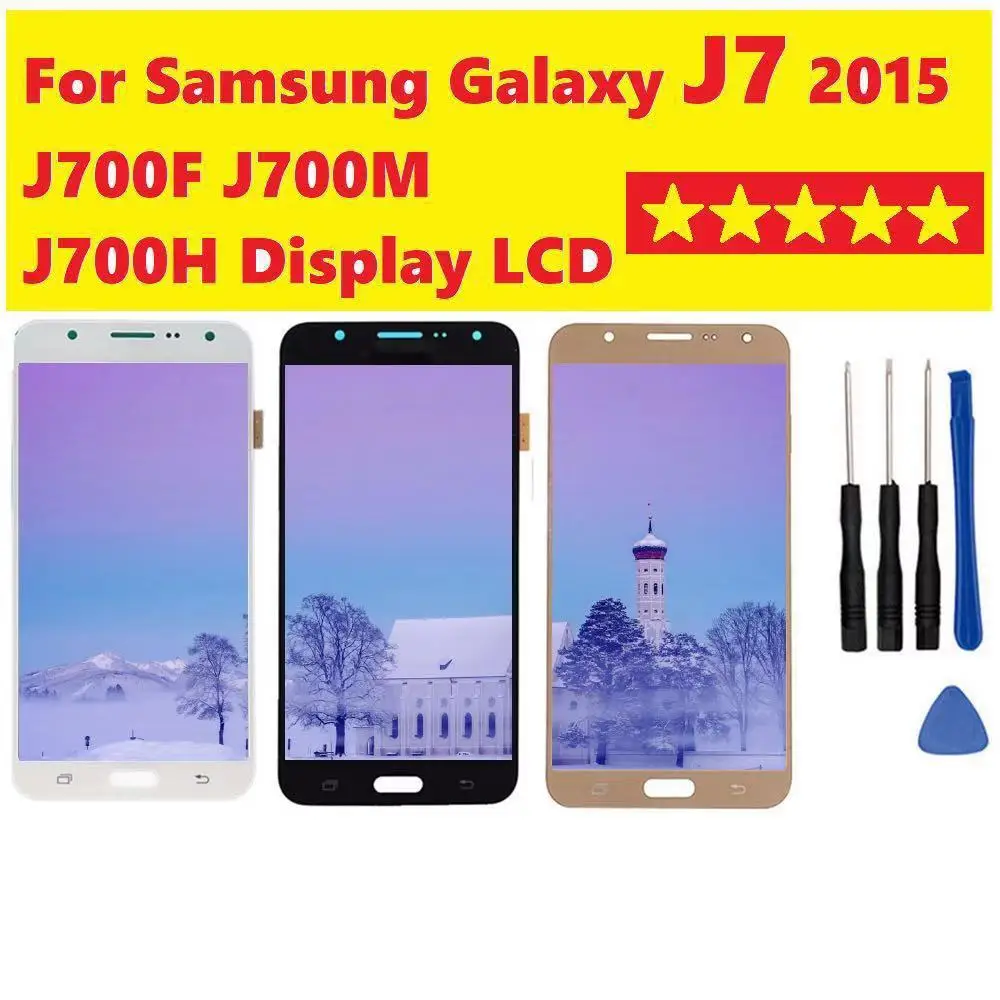 Для samsung Galaxy J7 2015 J700F SM J700M J700H J700DS ЖК дисплей дигитайзер сенсорный сменный экран