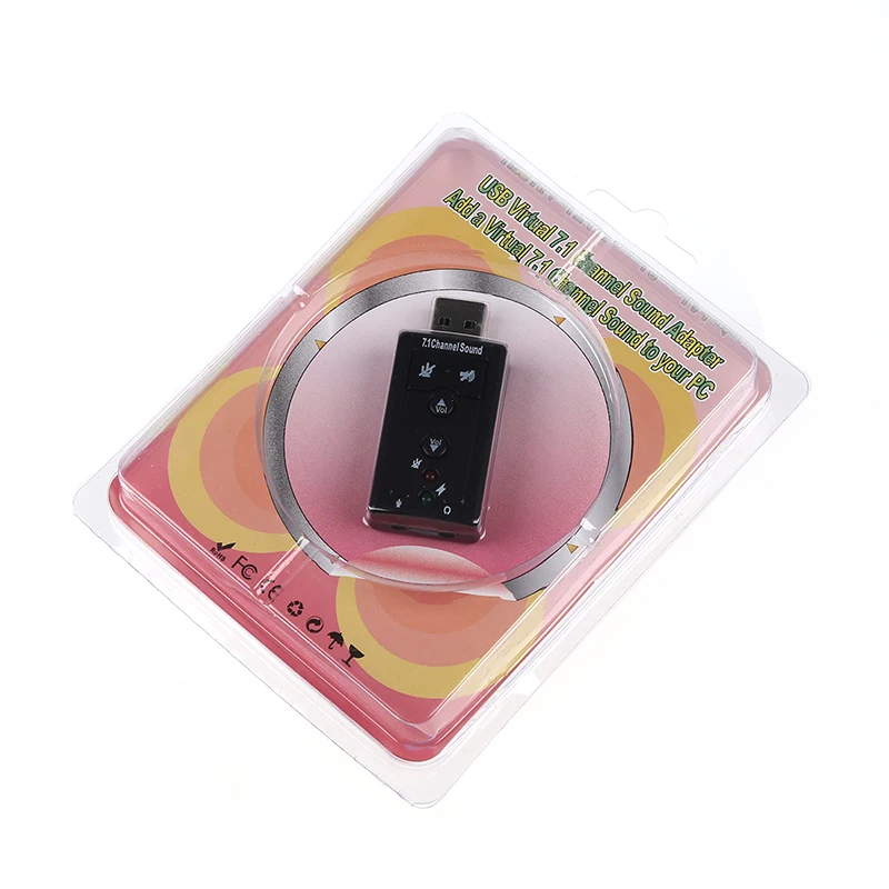 USB источник звука 7.1ch звук USB прямоугольный адаптер USB-SHS2(черный