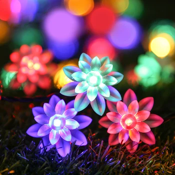 

5-22M LED Fairy Garden Courtyard Cherry Blossom Solar Lights String Outdoor Waterproof Christmas Party Wedding Home Decoration
