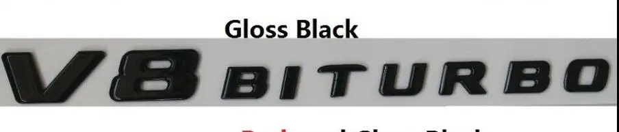 Плоские буквы крыло 2 x V8 BITURBO эмблема наклейка для Mercedes - Цвет: Gloss Black