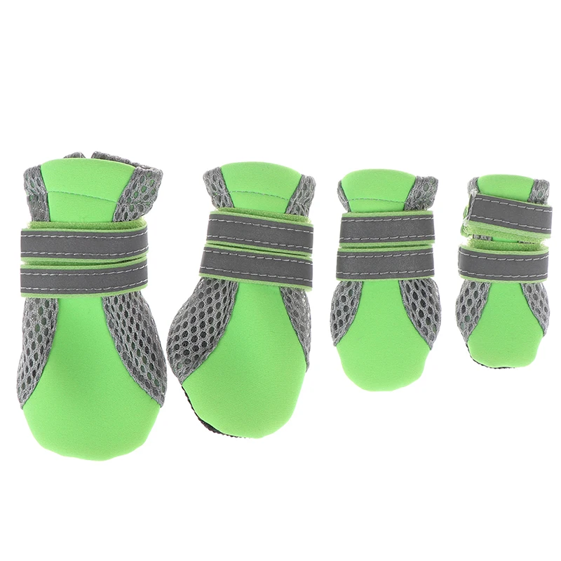 Зеленый 4-Partial dog boot foot cover Water tightness Protective footwear Slippers - Цвет: Зеленый