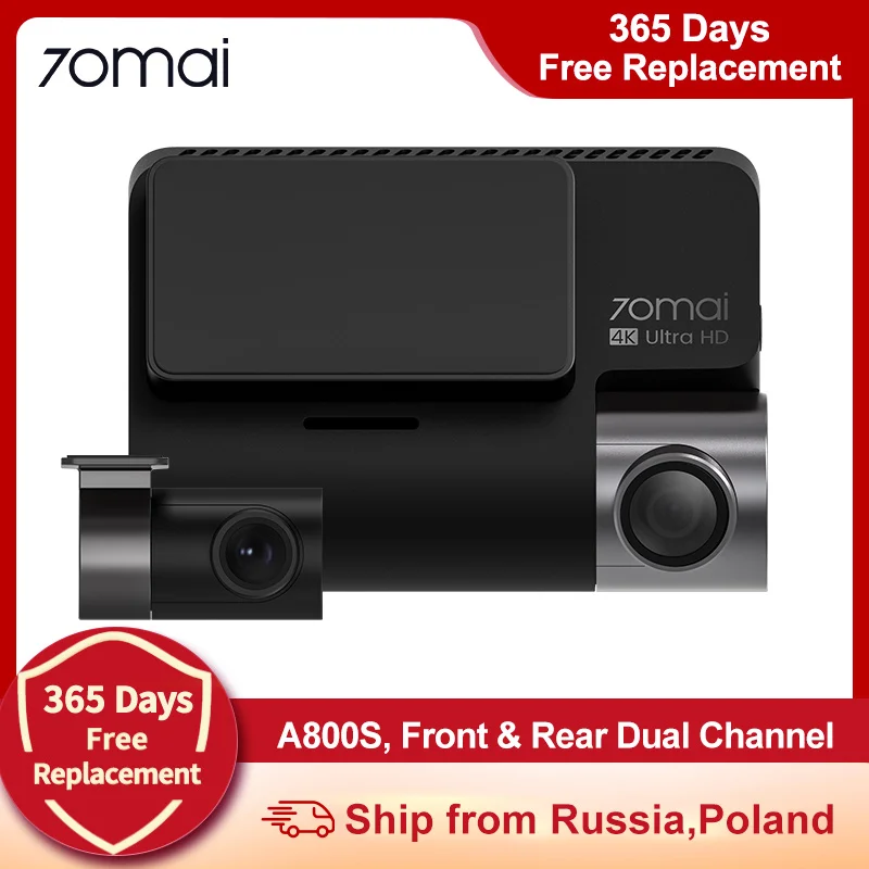 70mai A800/A800S Dash Camera 4K HD resolution Sony IMX415 GPS Built-in 24H Parking DVR