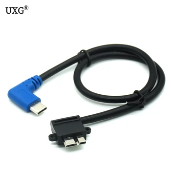 

90 Right Angled USB 3.1 Type-C to USB Micro B OTG Cable Connector Fast Data Sync Cord For Macbook External Hard Drive Disk PC