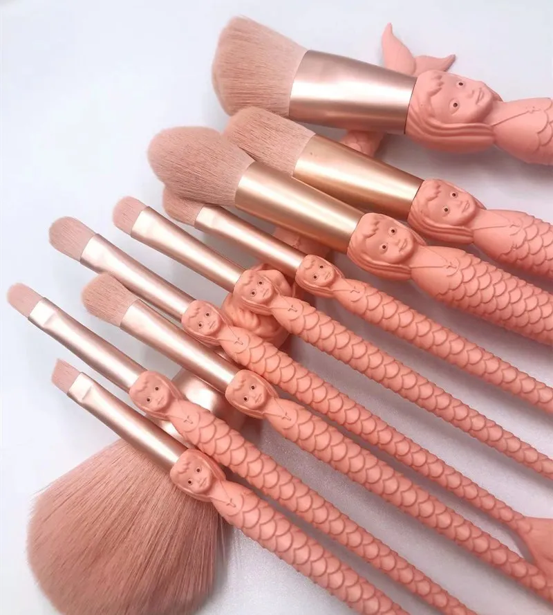 10 шт. набор кистей для растушевки теней век Русалка макияжа Кисти основа бровей