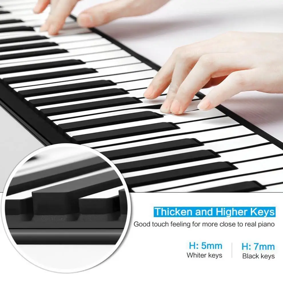 88 клавиш USB MIDI выход рулон пианино перезаряжаемая электронная портативная силиконовая Гибкая клавиатура орган встроенный динамик горячая распродажа