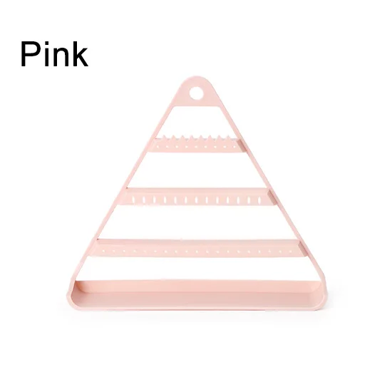pink Новая шкатулка для украшений, висящий треугольник, органайзер для макияжа/Чехол, ожерелье, коробка для хранения, красивый контейнер, кольцо, полка для хранения, подарок на день рождения - Цвет: pink