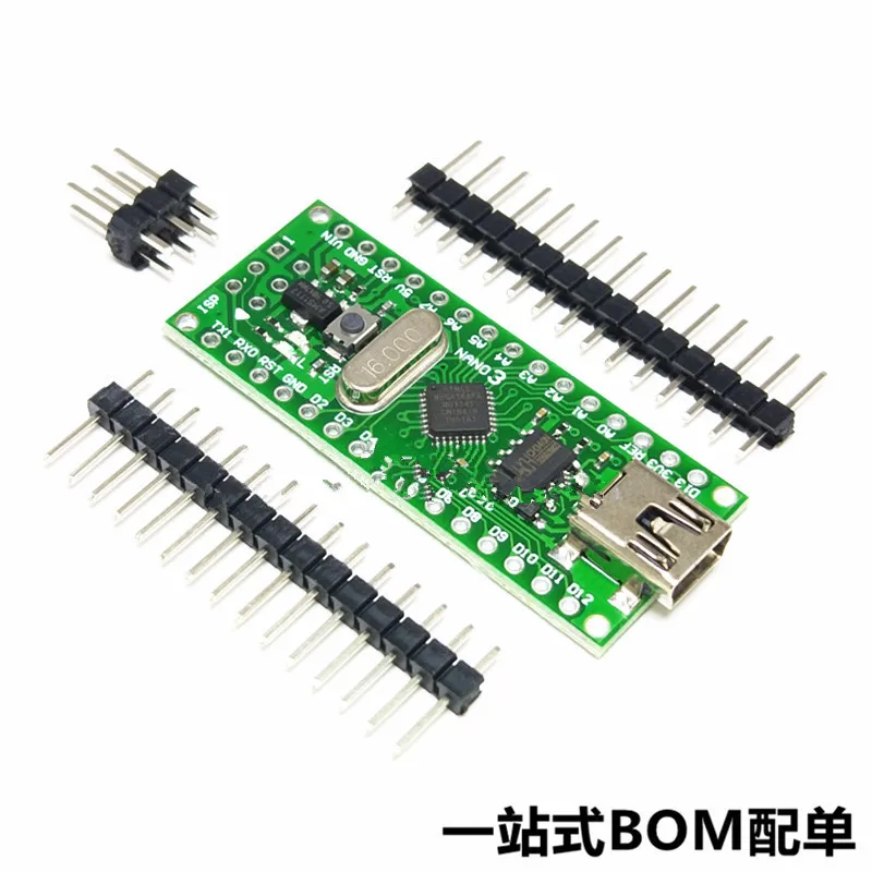 Микроконтроллер Nano V3.0 ATmega168 USB 16M 5V CH340G плата Mini | Электроника