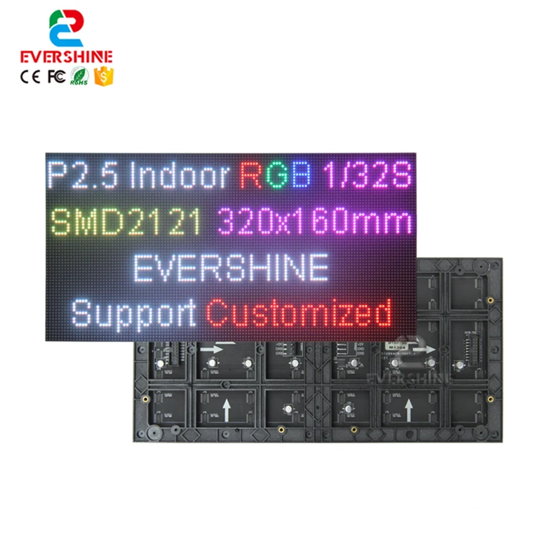 2.5mm Pitch P2.5 SMD2121 RGB Full Color Indoor 320x160mm 128x64Dots LED Matrix Module led video display panel