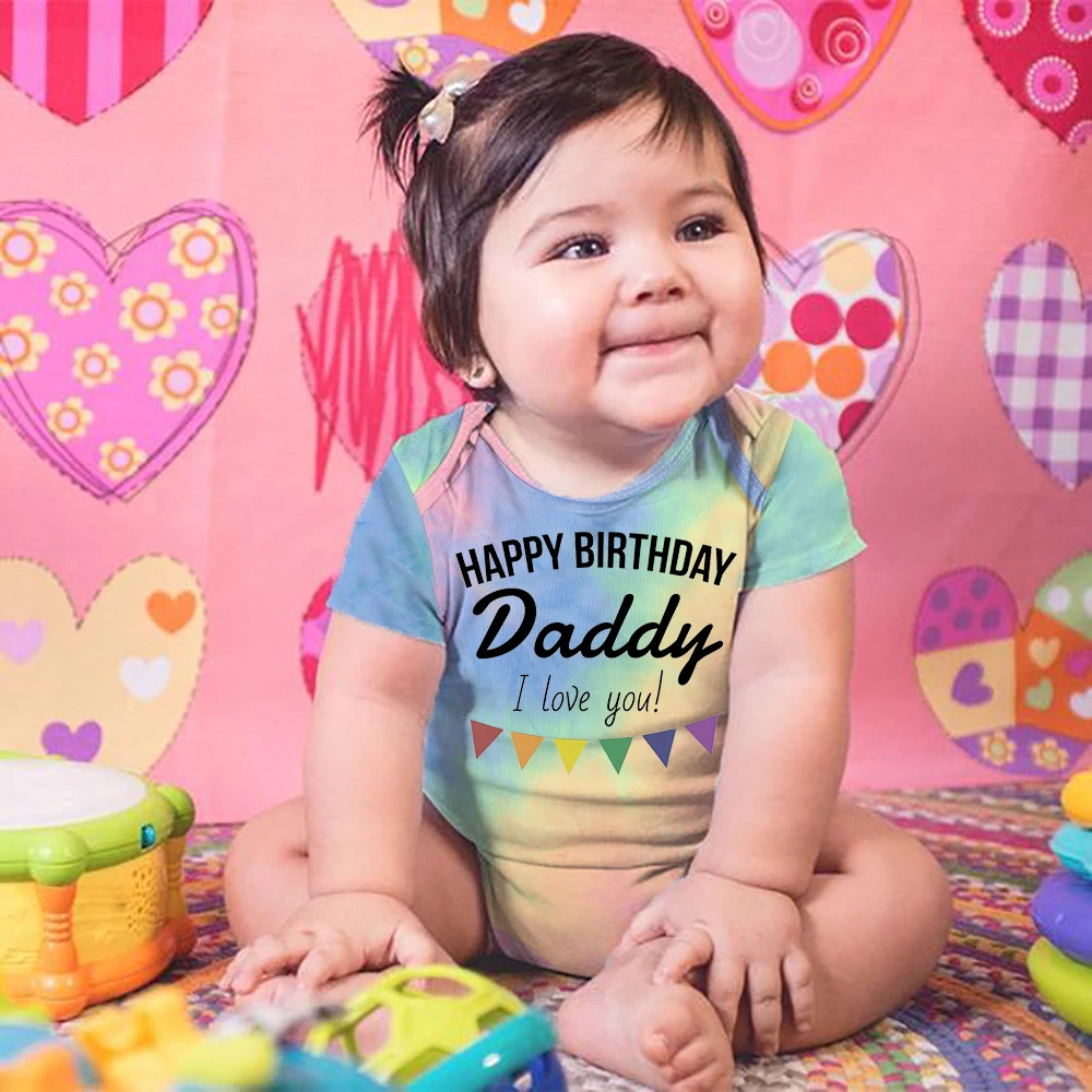 Боди с надписью Happy Birthday папа Я тебя люблю |