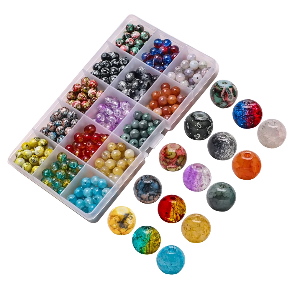 20Pcs Big Hole Beads Glossy 8x14mm Glass Roud Beads With Large Hole For DIY  Making Charms Bracelets Necklace Jewelry Accessories