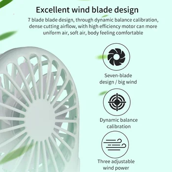 

Pocket Fan Cool Air Hand Held Mini Portable Travel Cooler Cooling Desktop Mini Fans Power Three Modes With Strong Wind Power