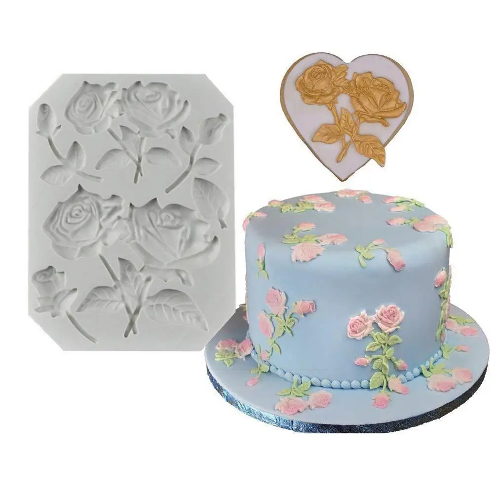 

DishyKooker Rose Shape Silicone Mold for Chocolate Fondant Cake Decorating Tool