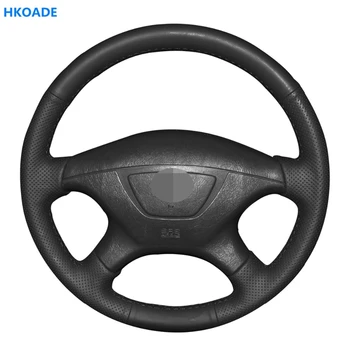 

Hand-stitched Black Cowhide Car Steering Wheel Cover for Mitsubishi Montero Sport 2004 Pajero Sport 2004