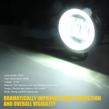 

1PC 30W 4 Inch Motorcycle Spotlight LED Dirt Bike Work Light External Square Spotlights CSL88
