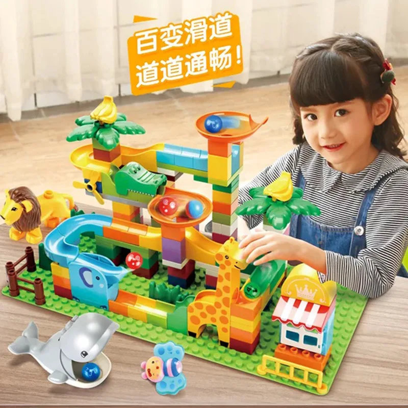 

Fei le Slide Building Blocks Wall Educational Building Blocks Kindergarten Early Childhood Institutions DIY Assembled Toys Compa