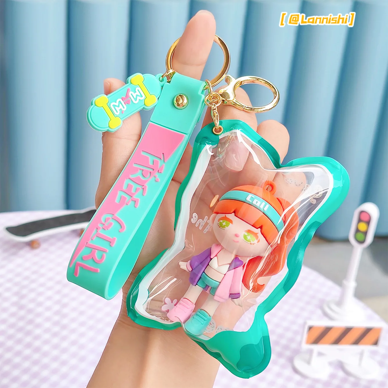 Мультяшная электронная цепочка для ключей с девушкой милый креативный Аниме