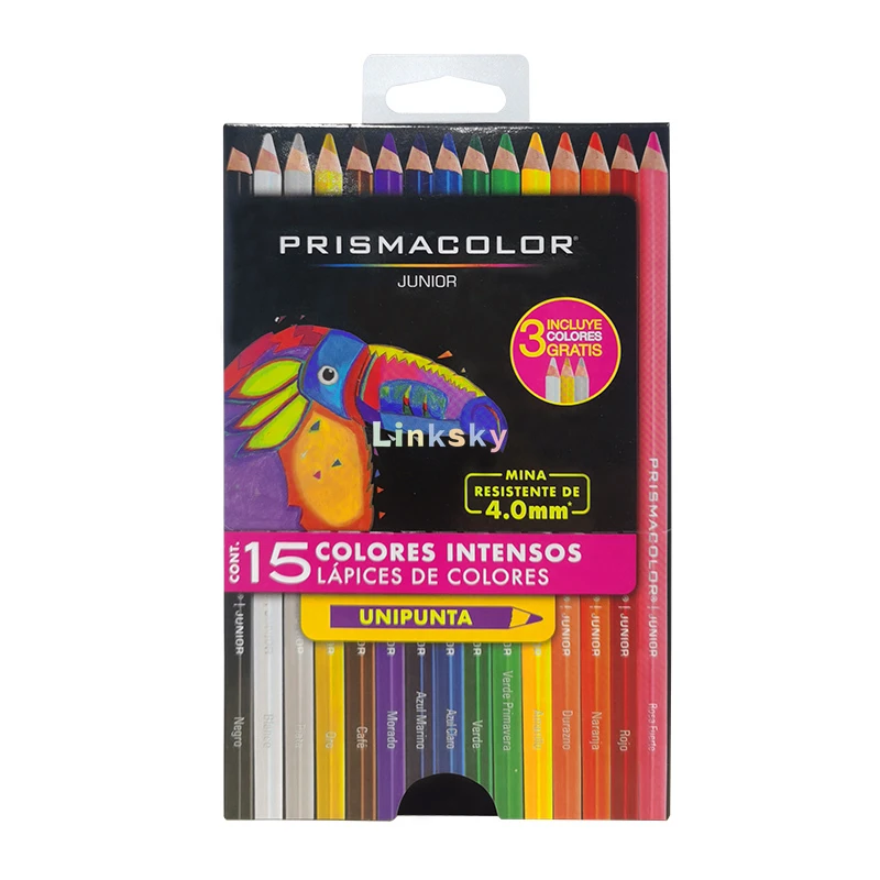 Prismacolor lápices colores Junior, caja de papel con cajón, juego de núcleos de 4mm resistentes a roturas, vibrantes y pigmentados|Color Lápices| - AliExpress