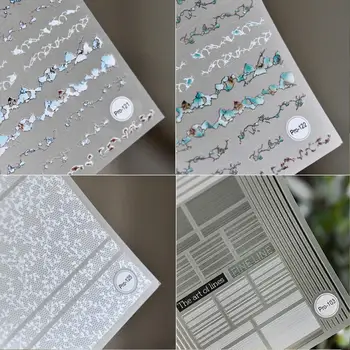 

1 Sheet 3D Nail Sticker Green Rock Line Flower Japan DIY Nail Art Decoration Decals Adhesive-self High Quality