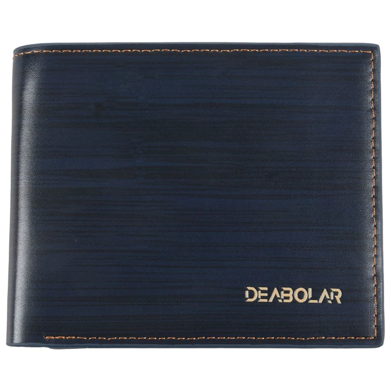 DEABOLAR Men's PU Leather Wallet Top Quality Card Holder Multi Pockets