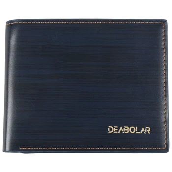 

DEABOLAR Men's PU Leather Wallet Top Quality Card Holder Multi Pockets Purse Simple Purse