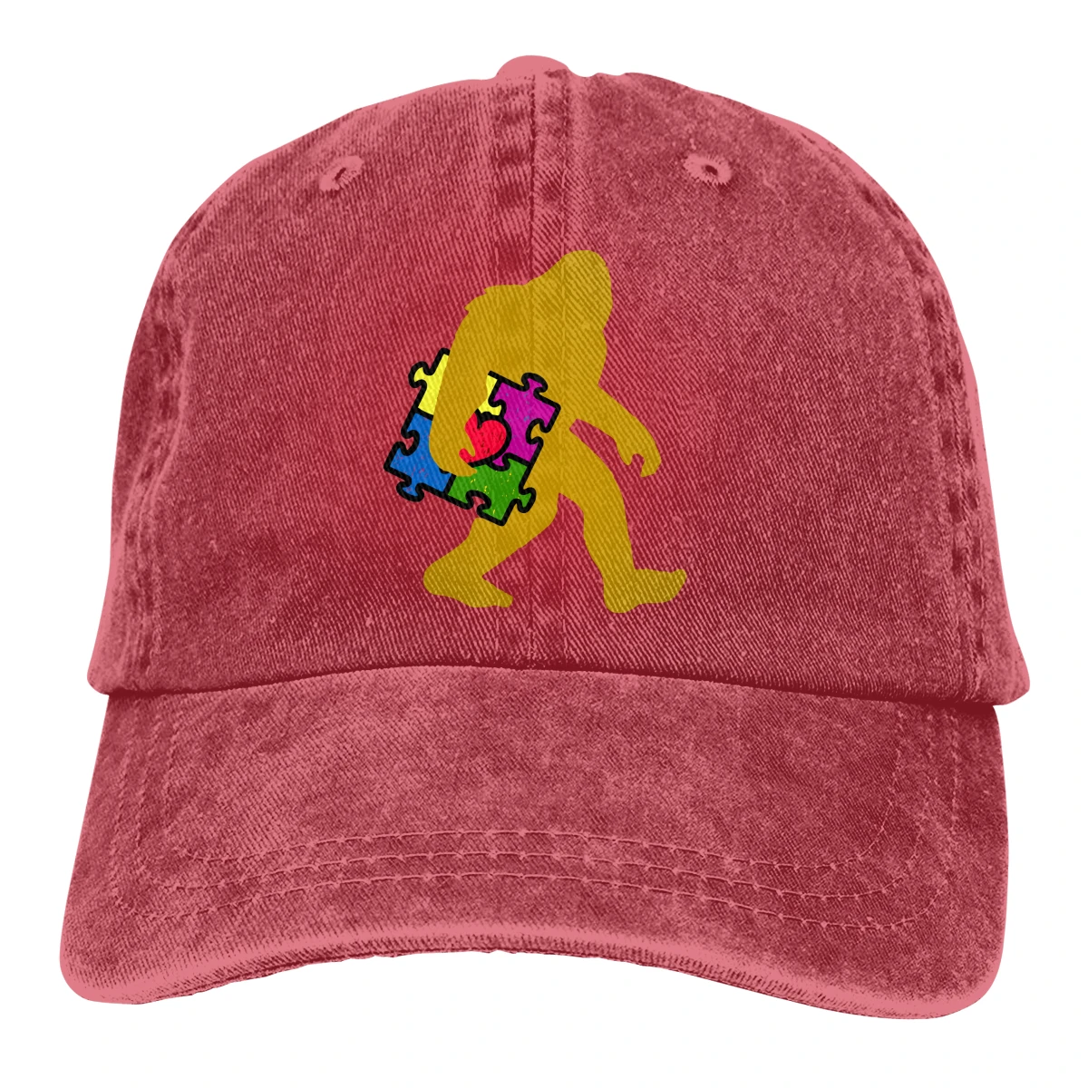 Bigfoot осознание аутизма Casquette черный унисекс Мужские Женские деним бейсболка с ремешком Кепки регулируемые клюшки для гольфа шляпа для папы