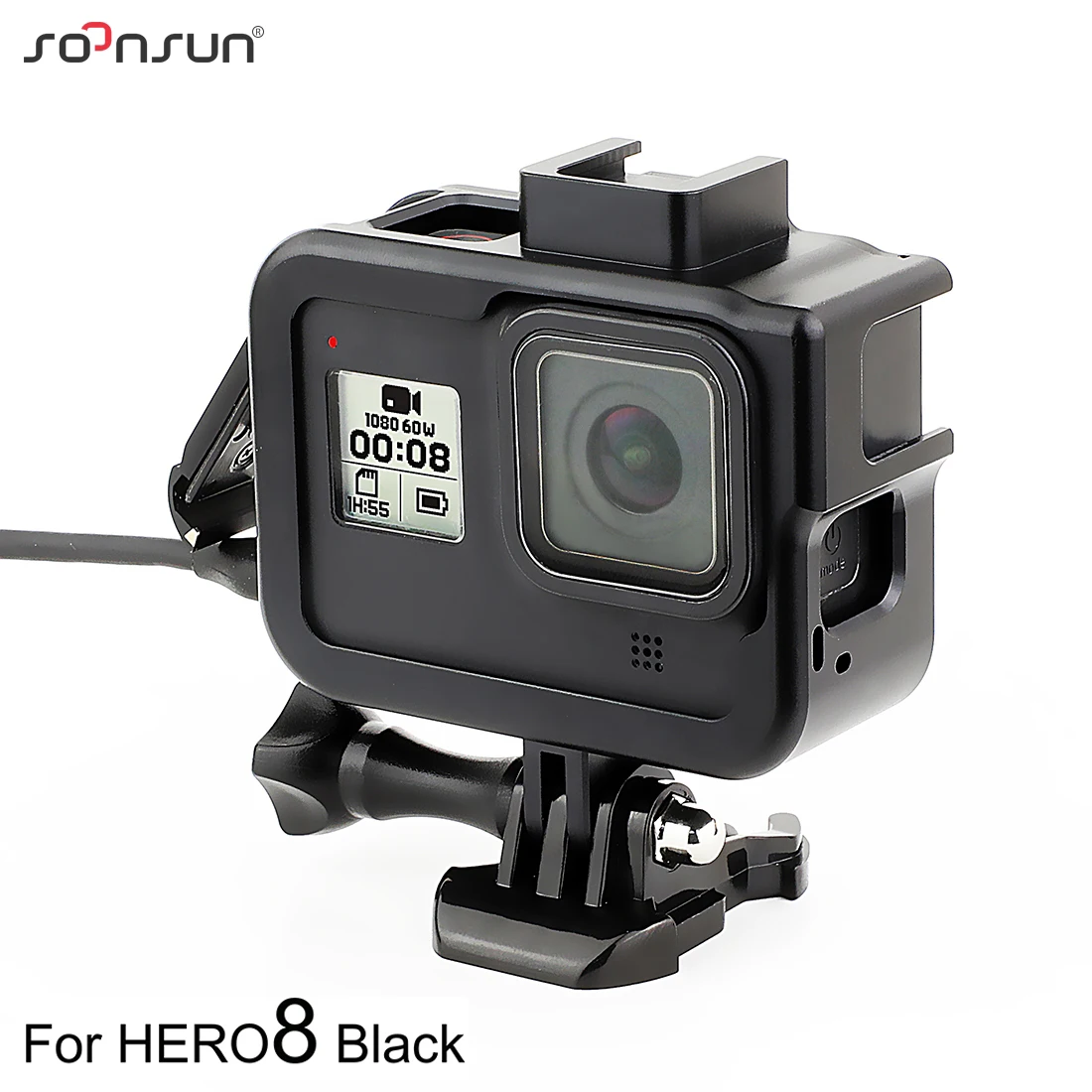 Color : Black Black Camera Products 6 in 1 CNC Aluminum Alloy Housing Shell Protective Cage with Screw for GoPro HERO4 //3+ Camcorder Cases